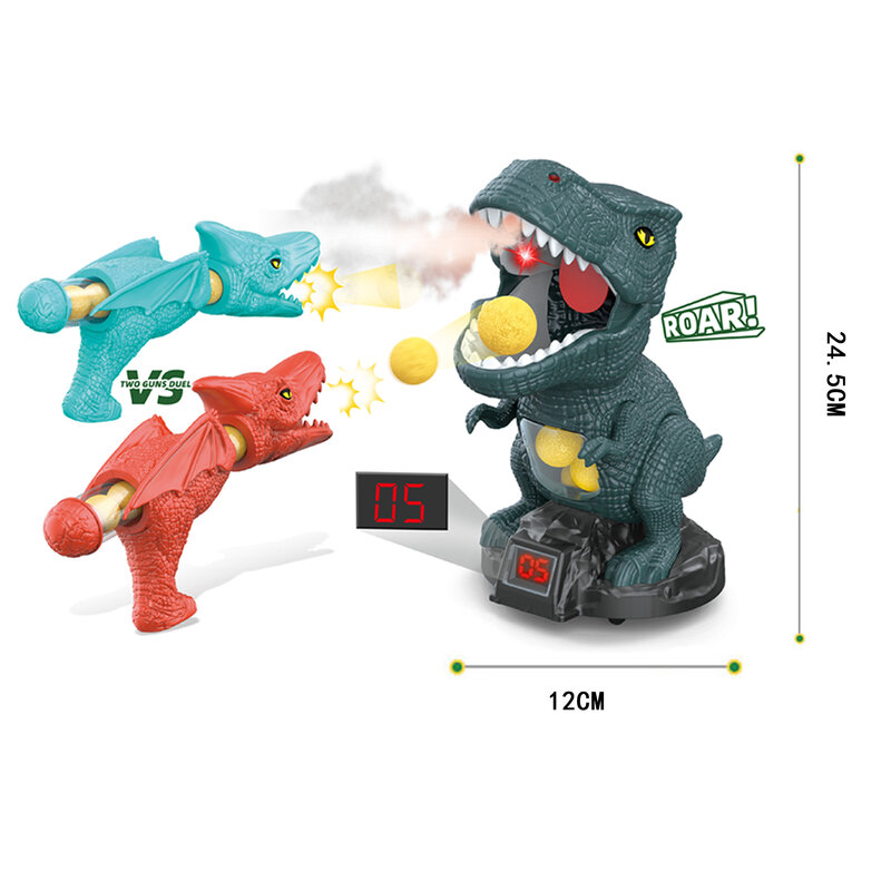 공기 소프트 총알 공으로 득점 전투 장난감 총, 부모-자녀 게임, 굶주린 슈팅 공룡 너프 총 공 장난감, 어린이용 재미있는 장난감