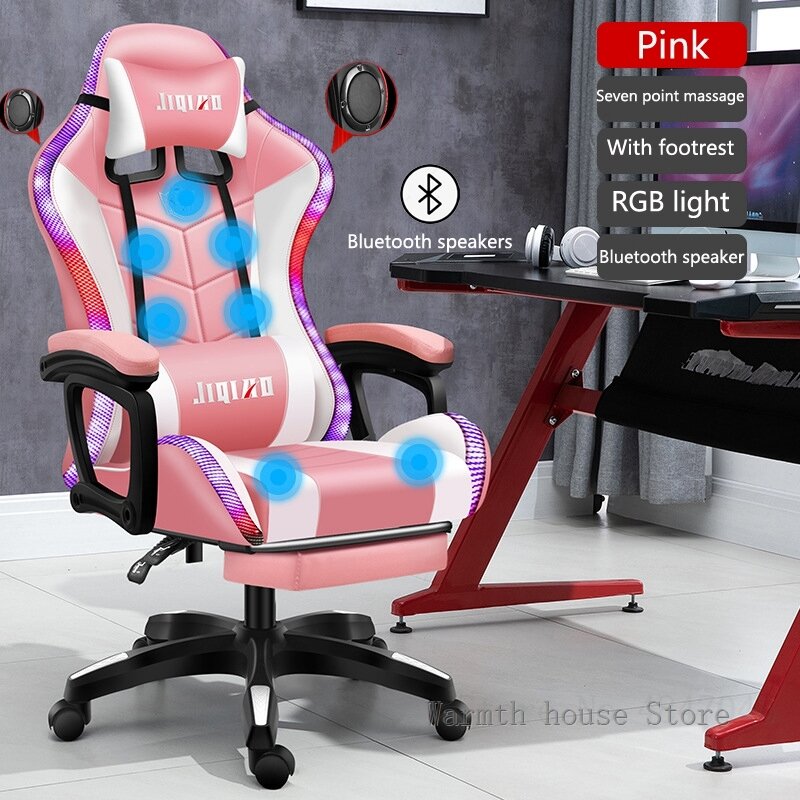 Chaise d'Ordinateur Ergonomique, Meuble Luminescent RVB, Chaise de Jeu, de Bureau, de Joueur en Direct à Domicile, Nouveauté 2023