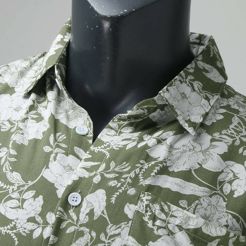 Camisa hawaiana de verano para hombre, camisa informal con estampado de flores, cuello vuelto, manga corta, ropa de calle
