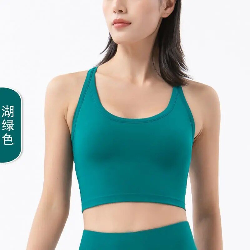 23 new shock-proof running nude sports lingerie women gather tank top fitness running bra yoga clothes ropa deportiva mujer gym