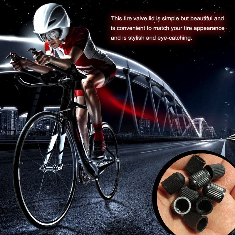 Pack of 4 Universal Dustproof Tire Valve Stem Cap Leakproof Tyre Decorative Caps Bike Replacing Part Accessories