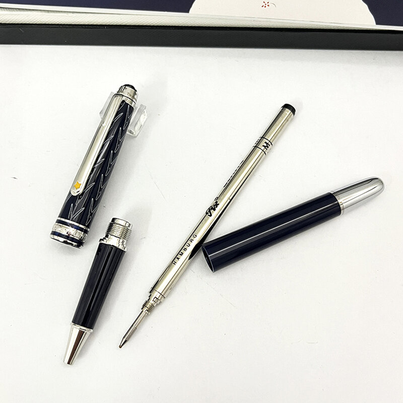 Bolígrafos estilográficos de Le Petite Prince 163, bolígrafo azul oscuro Rollerball, papelería de lujo, escritura suave con número de serie
