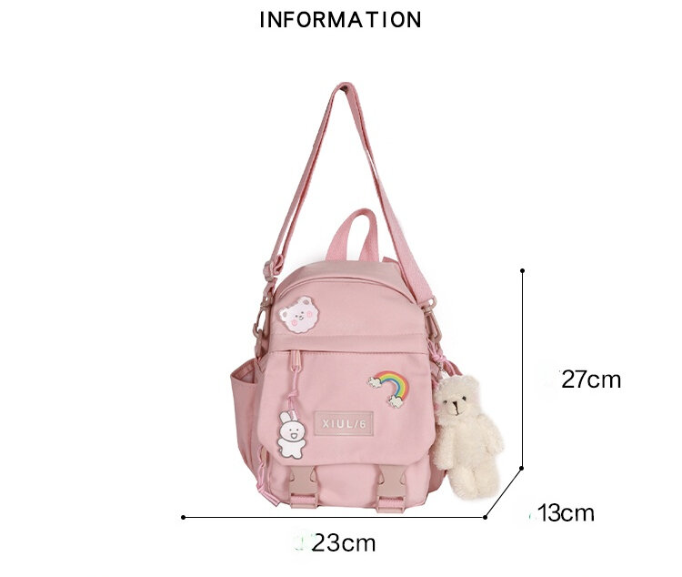 กระเป๋าเป้สะพายหลังขนาดเล็กผู้หญิงน่ารัก Multifunctional Dual-ใช้โรงเรียนกระเป๋าสำหรับเด็กผู้หญิงวัยรุ่นนักเรียน Kawaii Mini กระเป๋าเป้สะพายหลัง Ruckpack
