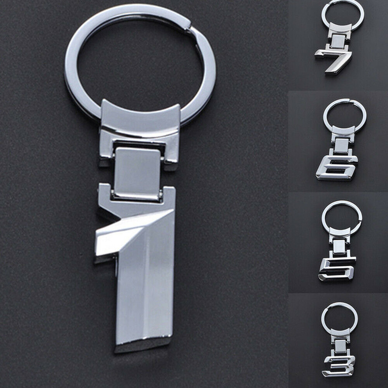 Mode Kreative Geändert Digital-Logo Metall Auto Schlüssel Halter Keychain Schlüssel Ring Anhänger für BMW X 1 3 5 6 7 8 serie Auto Innen