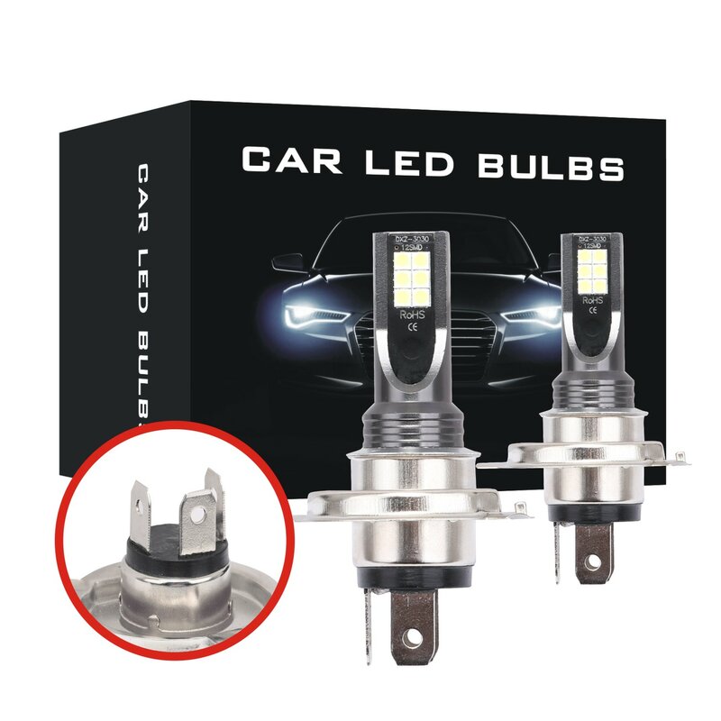 Phare de voiture LED antibrouillard, H4 H7 H11 H8 H9 H10 H1 H3 ampoules 9005 9006, lampe de conduite automobile 12000lm 80W 12V 24V, 2 pièces, nouveau