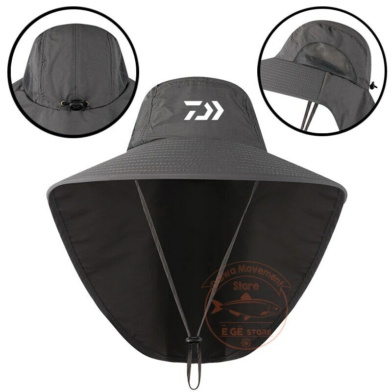 2022 Daiwa Summer Outdoor Sports Mens protezione solare parasole berretti da pesca Casual impermeabile traspirante arrampicata cappello da pesca