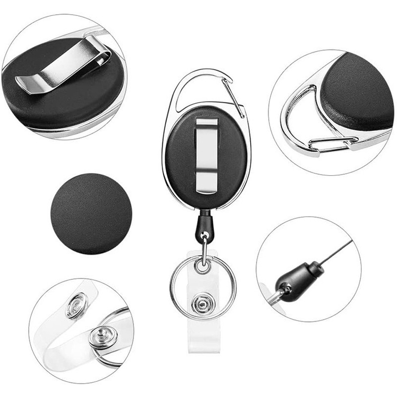 Retractable Badge Reel with Card Holder Reel Clip Key Ring Retractable ID Card Holder Key Chain Holders for Office Name Tag