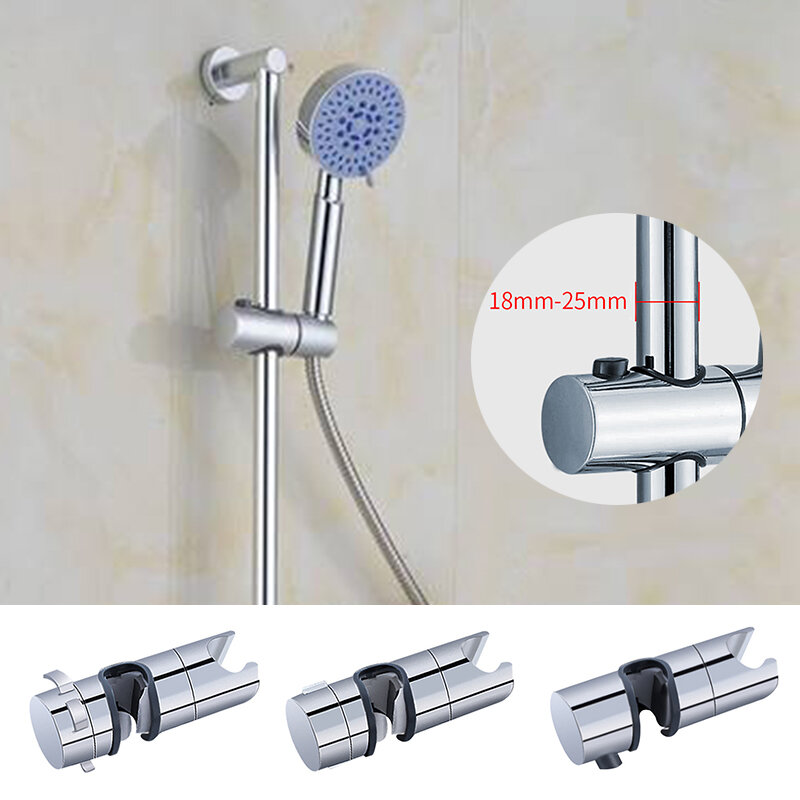 Support de pomme de douche réglable en ABS chromé 18-25MM, barre coulissante pour salle de bain, accessoires de douche