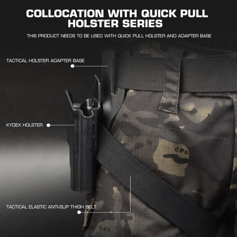 Tactical Elastic Anti-slip Thigh Belt for Pistol Holster Drop Leg Band Strap QLS Platform Hunting Airsoft Quick Pull Draw