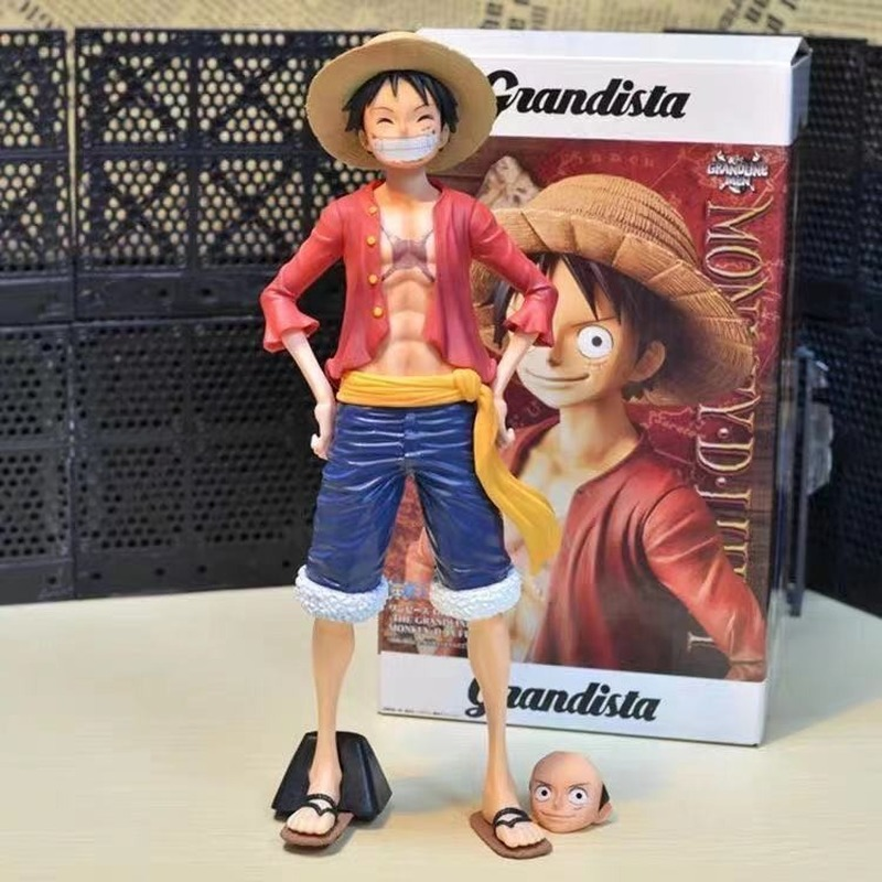 One Piece figure set up self-confidence smiling face Luffy three-form face-changing doll model decoration doll birthday gift