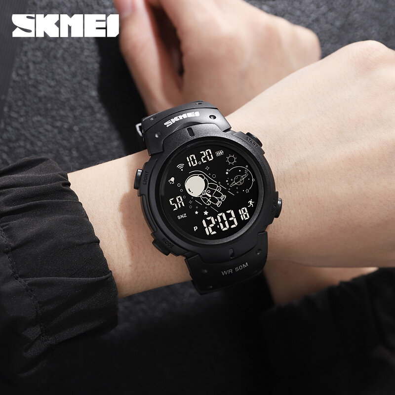 SKMEI спортивные цифровые часы для мужчин модные уличные спортивные мужские часы обратного отсчета светодиодные электронные наручные часы водонепроницаемые будильник часы
