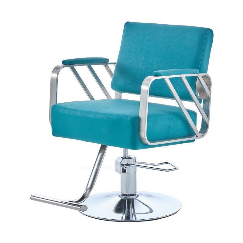 Chaise de barbier inclinée hydraulique, châssis plaqué argent, meubles de Salon de coiffure, pour Salon de coiffure