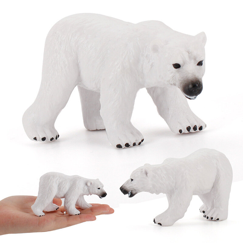Новые фигурки животных из искусственной Арктики, стоячий полярный медведь, модель из ПВХ, фигурки героев, коллекционная развивающая игрушка для детей, подарок