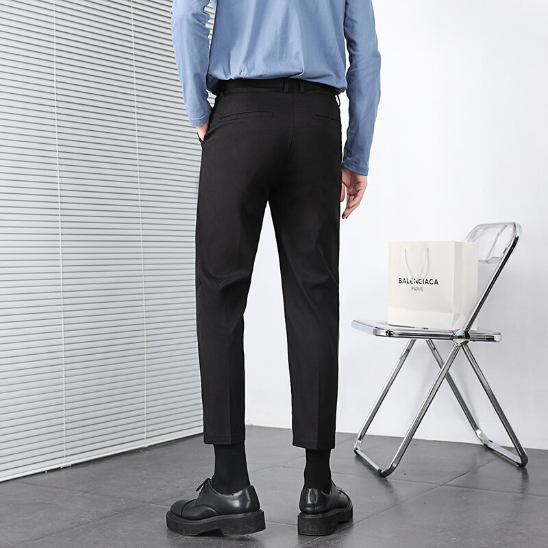 Męskie spodnie 2022 wiosna lato marka cienkie męskie spodnie garnitur luźne spodnie koreański styl moda mężczyzna Business Casual proste spodnie
