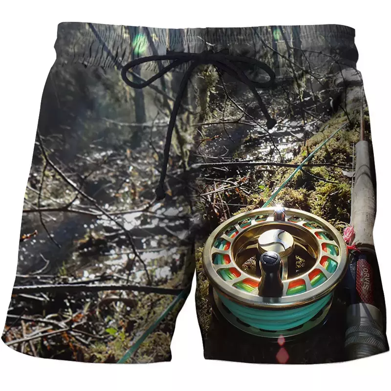 Moda masculina impresso calções de banho havaiano praia shorts de secagem rápida lazer pesca marítima férias shorts
