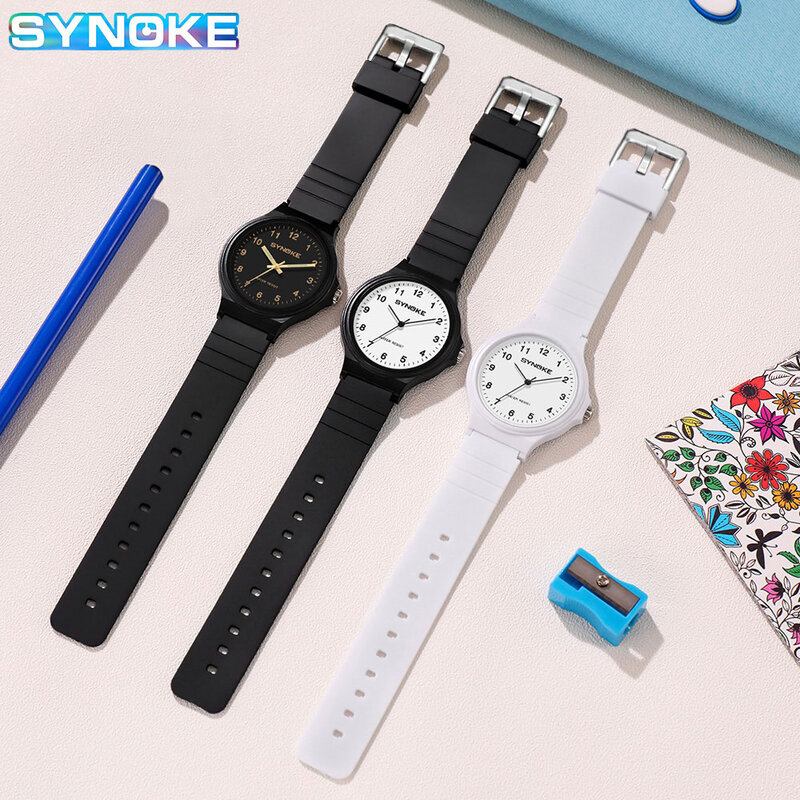 Synoke moda relógio feminino exame relógio de pulso grande mostrador relógio de quartzo relógios de pulso casuais relogio feminino para homem