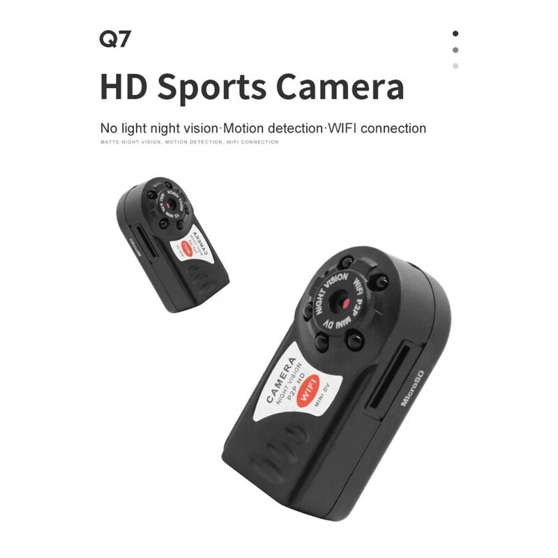 ["Q7 1080P Wifi ミニカメラ DV DVR レコーダー 小型カメラ 赤外線ナイトビジョン ワイヤレス IP カム ビデオカメラ セキュリティ保護"]
