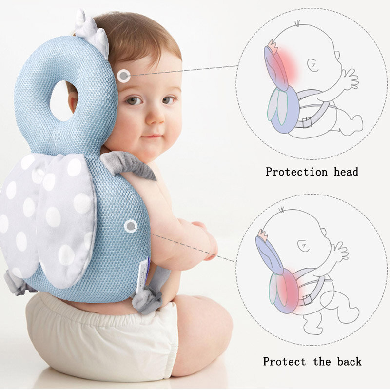 Baby Head Protection Pillow Cute Baby Head Back Protector Cartoon Baby Head Pillow PP Cotton Toddler Protective Cushion