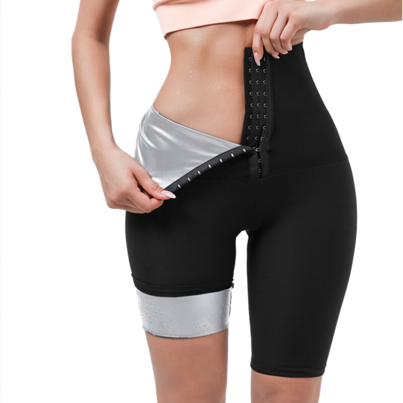 Sauna shaper calças para mulher perda de peso suor térmico capris shorts cintura alta bumbum levantamento workout leggings com controle de barriga