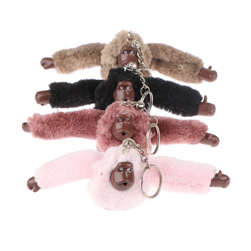 Bonito da menina de pelúcia de pelúcia macaco chaveiro orangotango na calça saco feminino carro trinket brinquedo jóias festa de casamento boneca presente