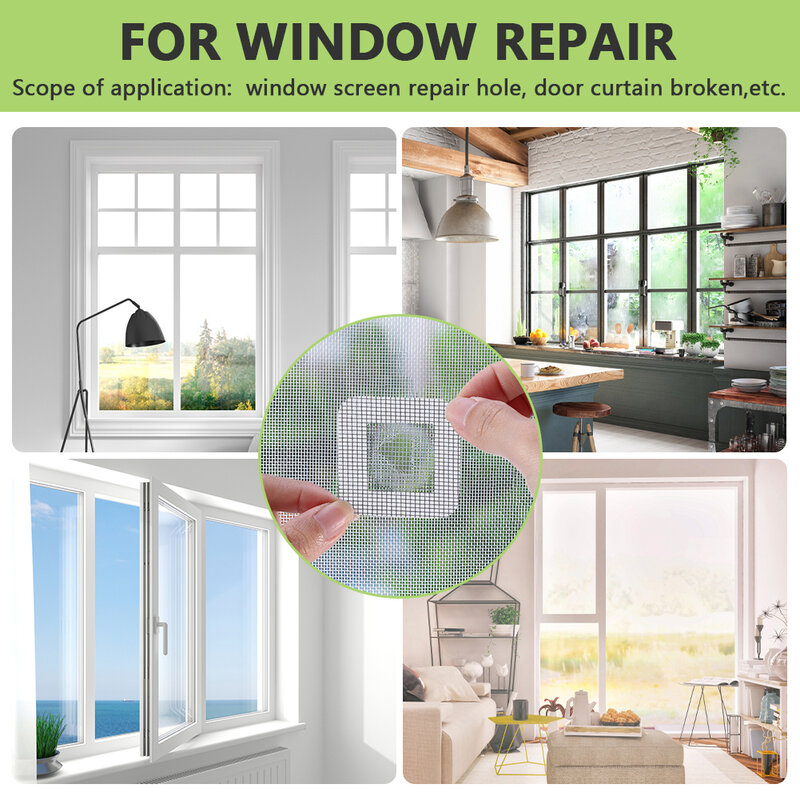 Leve Vidro Fibra Temperatura Resistência Cozinha Home Mesh Patches, Window Screen Repair Kit, Painel, auto-adesivo, 30pcs