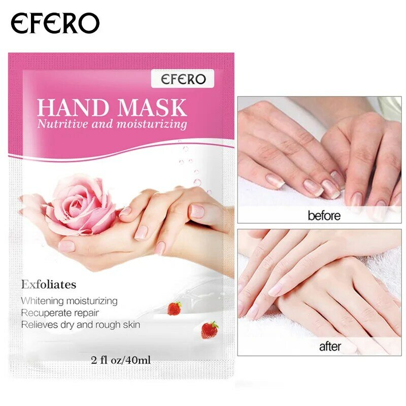 EFERO maschera sbiancante per le mani guanti calli esfolianti idratante pellicola per la pelle tenera guanti in Gel anti-età Spa crema per le mani