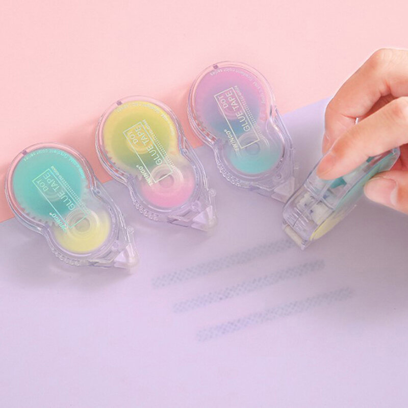 3 estilos de plástico japonês gradiente transparente dot cola criativo minimalista macaron cor diy decoração dupla face fita