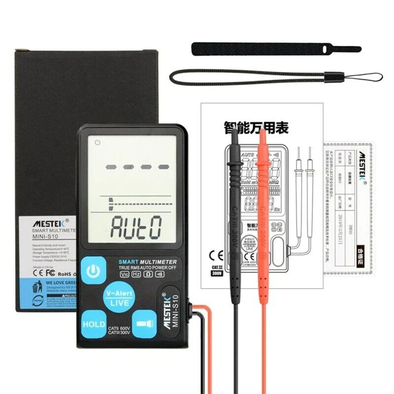 Verificador de multímetro digital trms 6000 contagens voltímetro automático com ncv para resistência de capacitância de teste de tensão ac/dc