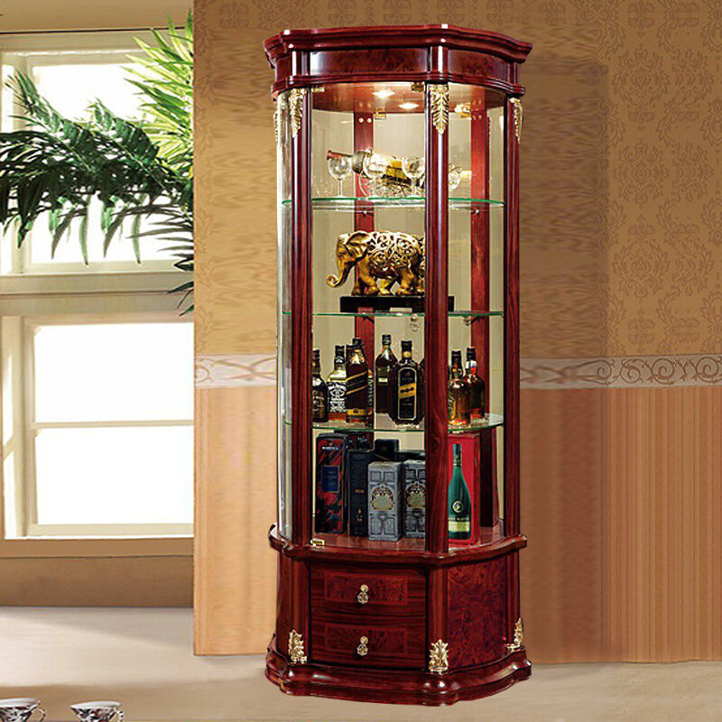 Multifuncional francês vinho armário contra a porta, Europeu sala de exibição armário, luxuoso duplo-porta vidro