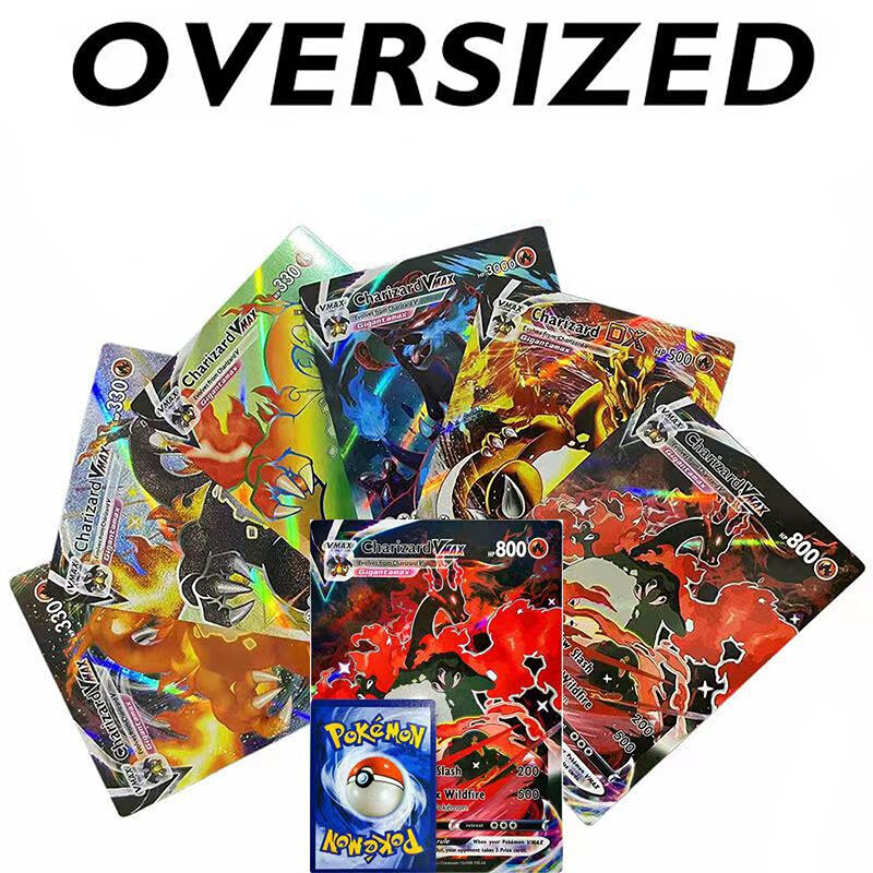 Big Pokemon Vstar Cards Pack, Cartas Jumbo de grandes dimensões, Vmax GX, Arceus, Pikachu, Mew, Charizard, Super Raro, Arco-íris, 12 pcs, 30pcs