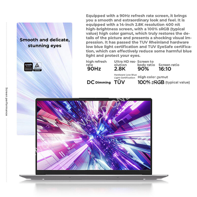 Lenovo ThinkBook 14 + 2022 Laptop 12th i9-12900H RTX2050 16GB 512GB 14 pollici 2.8K 90Hz frequenza di aggiornamento Slim PC Windows 11Notebook