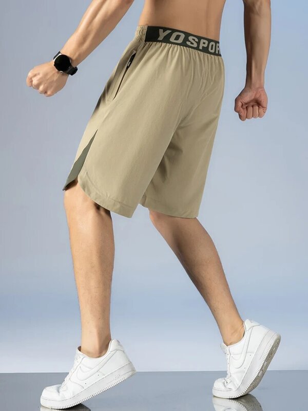 Мужские спортивные шорты, размера плюс, быстросохнущие, с карманами на молнии, 6XL
