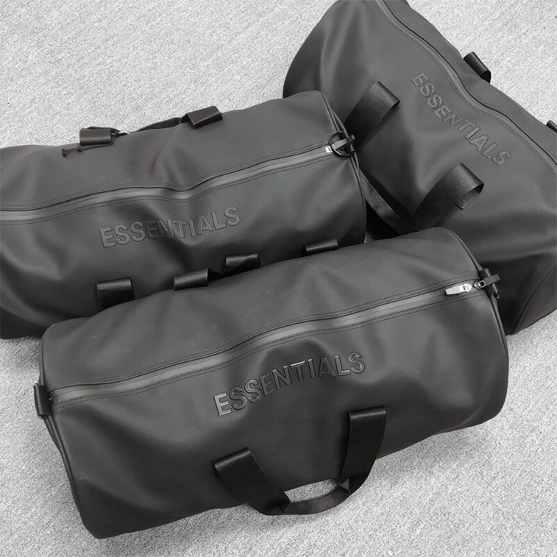 필수 여행 가방 거리 PU 가죽 대용량 휴대용 양동이 가방 피트니스 스포츠 필드 캠핑 낚시 메신저 가방