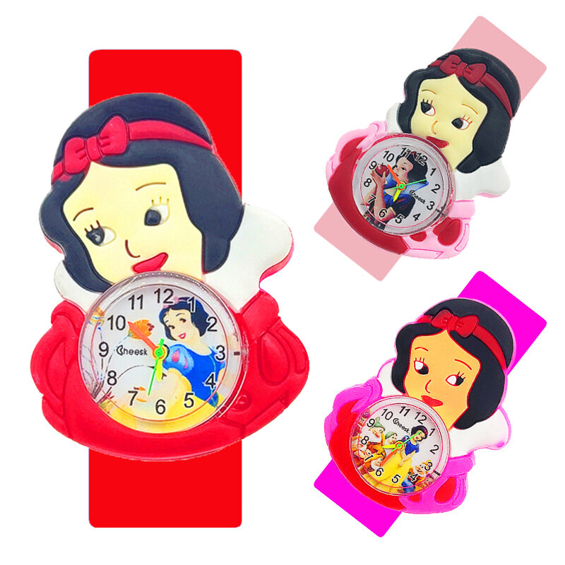 Relógios das princesas para meninas, relógios para mulheres, brinquedo infantil, desenho, anime, slap, quartzo