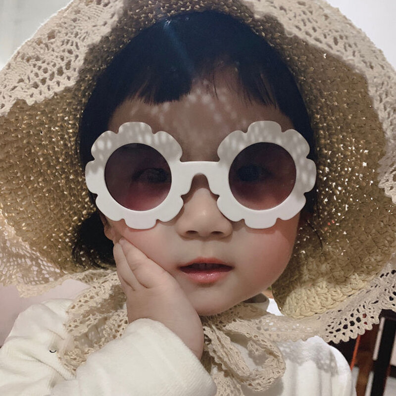 الشمس زهرة مستديرة لطيف الاطفال النظارات الشمسية UV400 لصبي الفتيات طفل جميل الطفل نظارات شمسية الأطفال Oculos دي سول