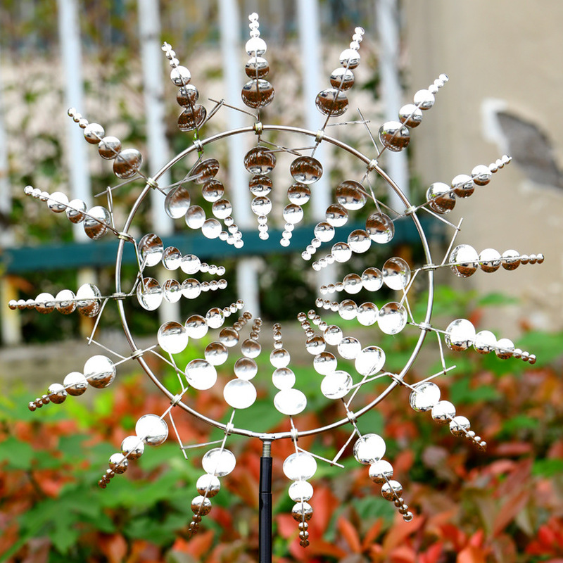 Metal Windmill Weathervane 3D Wind Dynamics Wind Catcher Outdoor Garden Lawn Weather Vane Yard Decoration