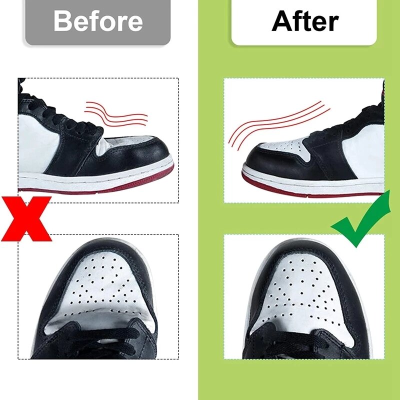 2 pcs Crease Protector Shoe Anti Crease 벤딩 크랙 발가락 캡 지원 신발 들것 경량 유지 쉴드 스니커즈
