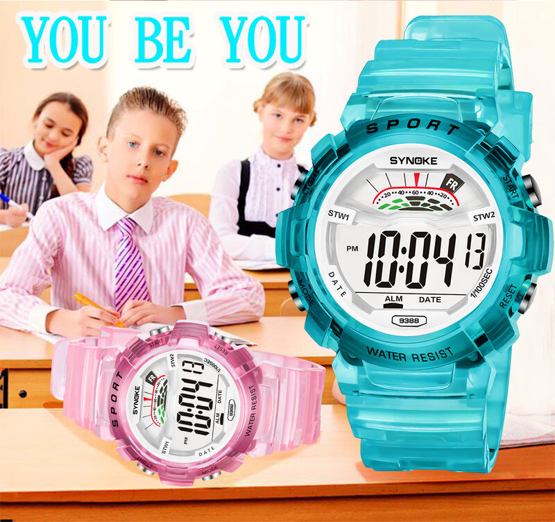 Часы детские цифровые для мальчиков и девочек, водонепроницаемые спортивные многофункциональные наручные светодиодные, с будильником, подарок для студентов