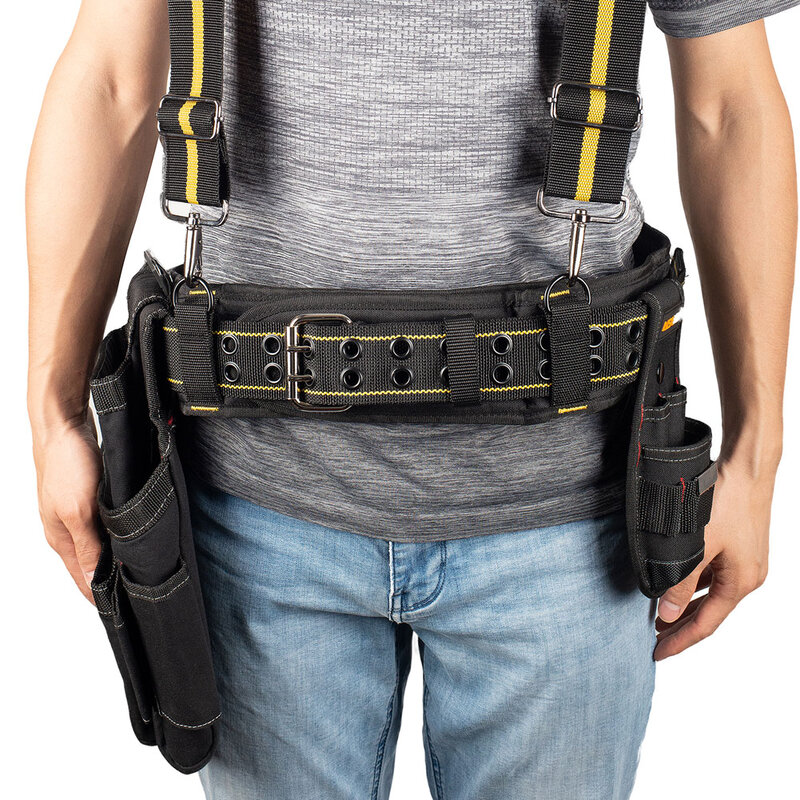 Custodia per attrezzi da cintura per attrezzi da 3 pezzi cinture per attrezzi pesanti per uomo, borsa per attrezzi regolabile e staccabile per elettricista, carpentiere
