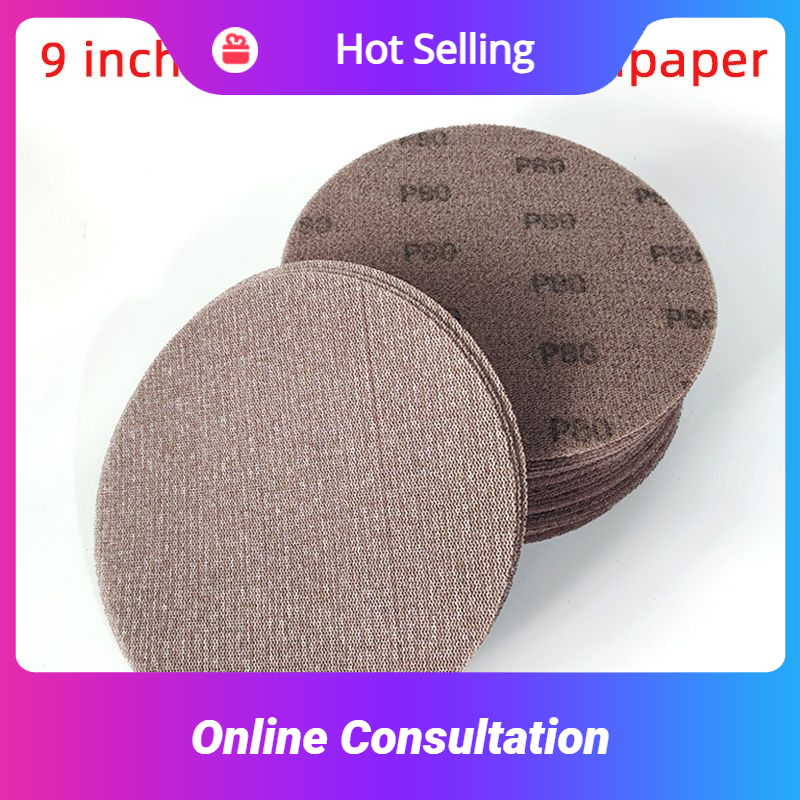 9 Inch 225mm Net Sandpaper For Polishing Tools Breathable Mesh Wall Sander Dry Grinding Disc Round Flocking Car Abrasive Paper