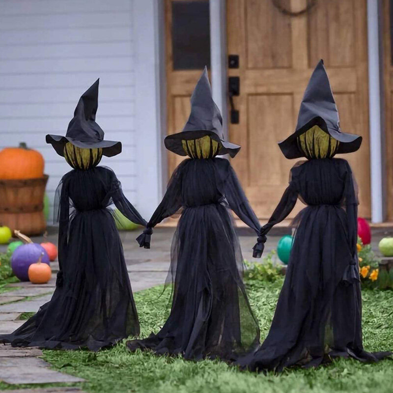 1/3 pçs bruxas gritando decorações de halloween ao ar livre grande luz acima segurando mãos bruxa festa jardim incandescente bruxa assustador decoração