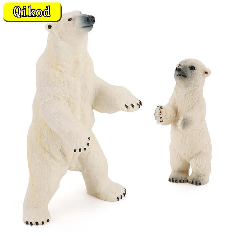 New Arctic Simulation Animal Figurines Standing Polar Bear Model PVC Action Figures Collection Educational Toy for Children Gift