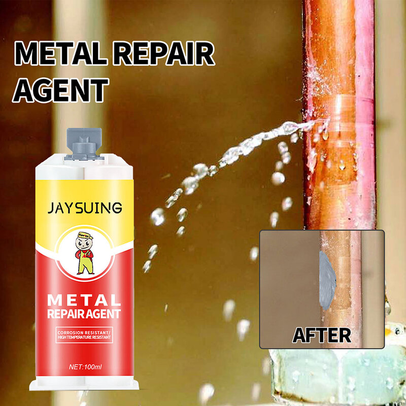 100g diy ab cola de metal reparação pasta forte solda a frio cola industrial resistência ao calor 2 in1 forte agente de reparo selante bond