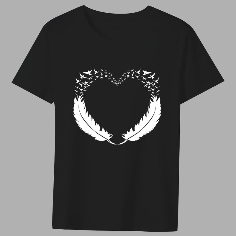 남성 클래식 화려한 깃털 프린트 패션 티셔츠, 다양한 캐주얼 o넥 통근용 편안한 티셔츠, 패턴 컬렉션