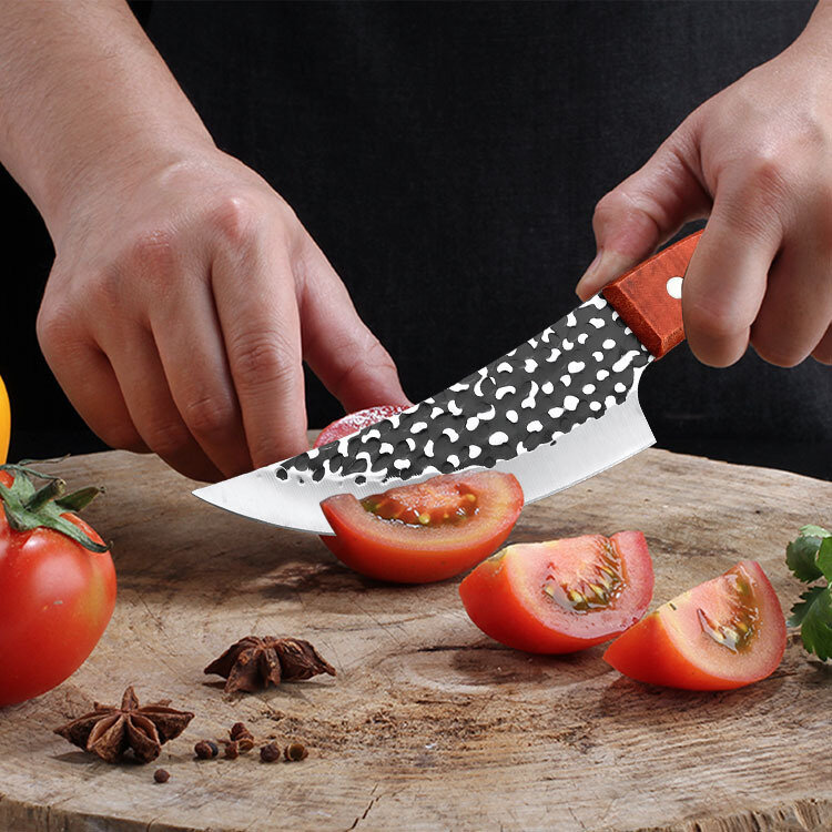 Cuchillo de deshuesar de acero forjado a mano 5Cr15Mov, cuchillo de carnicero profesional, tijeras de cocina, tijeras de hueso de pollo