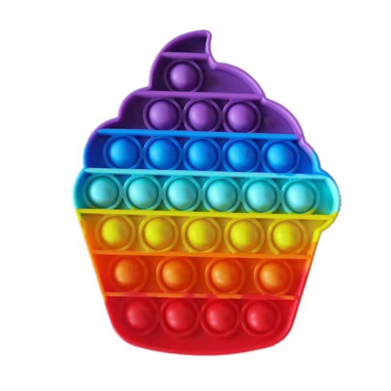 Arcoíris Bubble Pops para niños, juguetes de hoyuelos simples, Autisim sensorial, necesidad especial, alivio del estrés, juguete blando