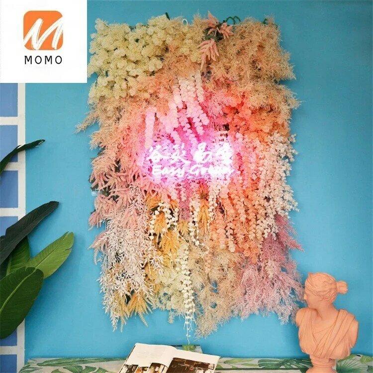 FC1018 Wholesale Artificial Flower Wall Misty Pine Wall for Wedding Backdrop Decoration