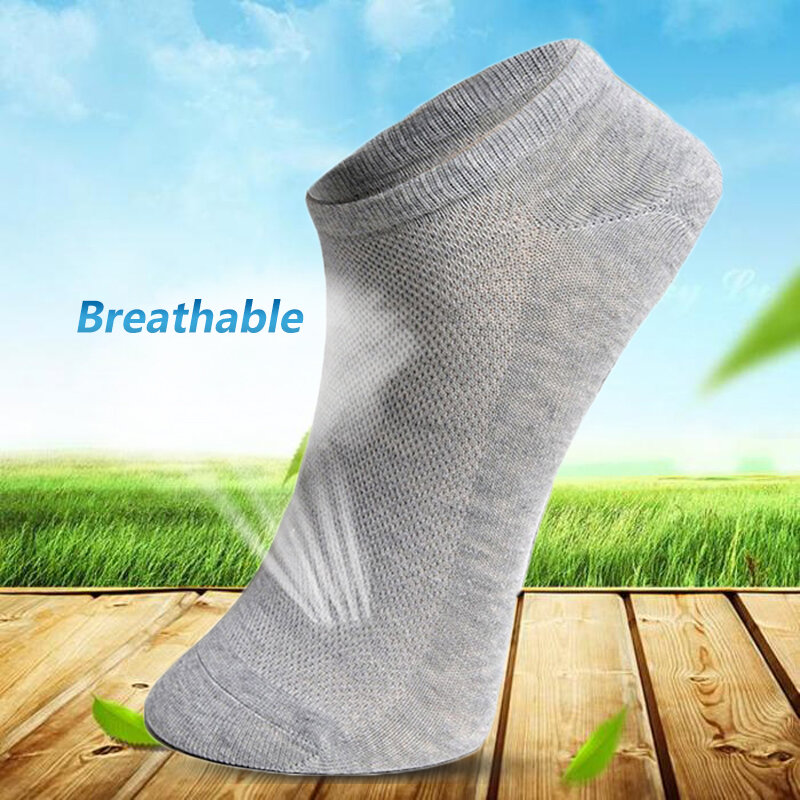 10 pçs = 5 par feminino curto corte baixo tornozelo meias de malha respirável cor sólida fina meias curtas calcetines mujer meias