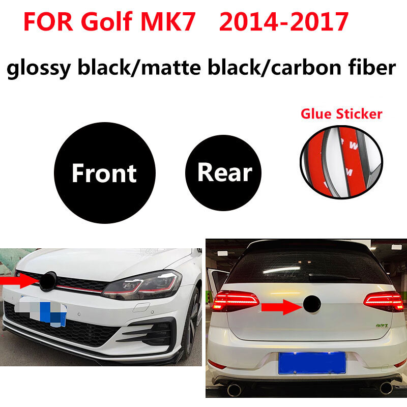 คาร์บอนไฟเบอร์/Matte Black /Glossy Black Disassembly-ฟรี Kisi-Kisi Depan ป้ายหรือด้านหลังสติกเกอร์สำหรับ Golf 7 MK7