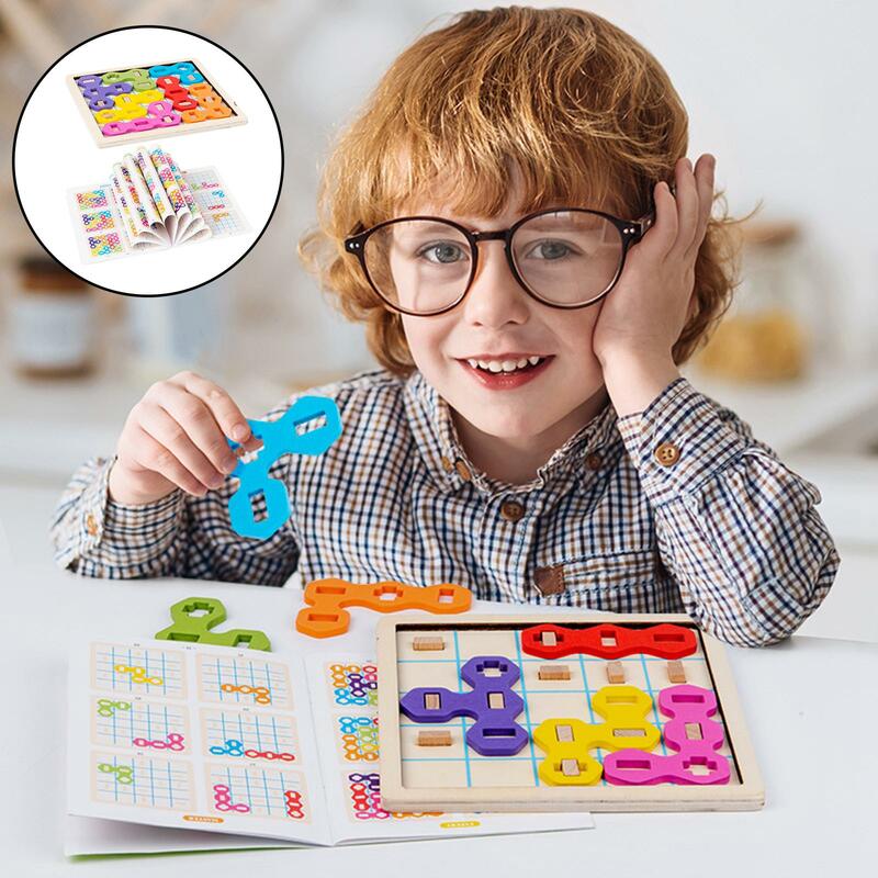 Houten Puzzel Blokken Kleurrijke Tangram Montessori Educatief Speelgoed